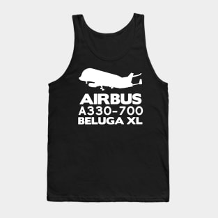 Airbus A330-700 Beluga XL Silhouette Print (White) Tank Top